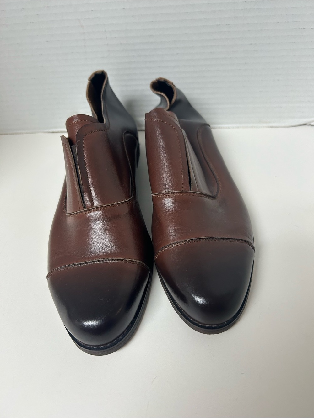 Handmade Leather Ombre Cap Toe Laceless Oxfords / Loafers | Fits US W 8 - 8.5